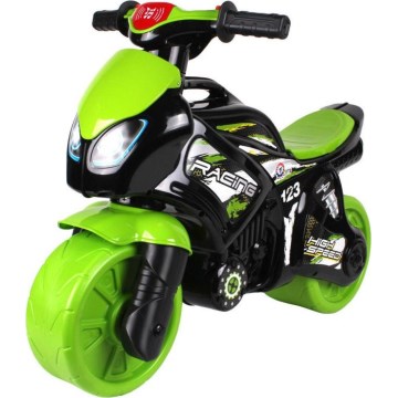 Bērnu balansa motocikls ar gaismu, zaļš/melns