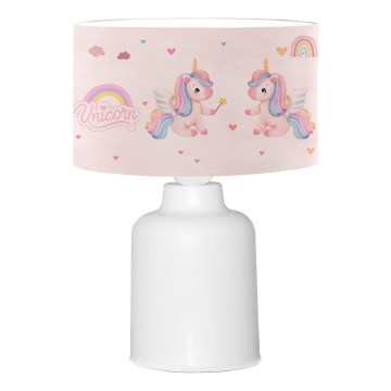 Bērnu galda lampa CANDY 1xE27/40W/230V rozā/balta