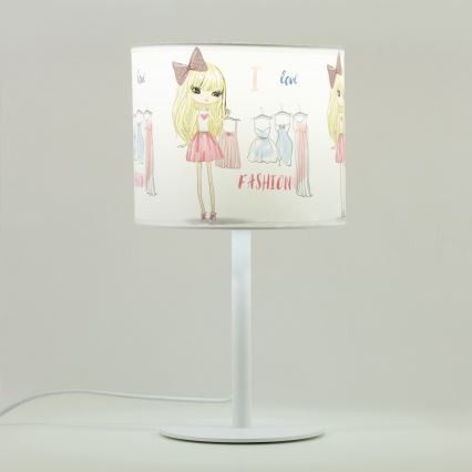 Bērnu galda lampa GIRLS VIBES 1xE27/60W/230V diam. 18 cm Es mīlu modi