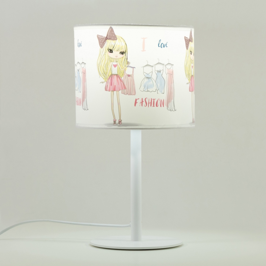 Bērnu galda lampa GIRLS VIBES 1xE27/60W/230V diam. 18 cm Es mīlu modi
