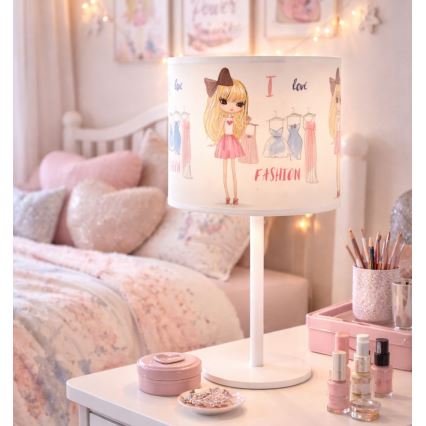 Bērnu galda lampa GIRLS VIBES 1xE27/60W/230V diam. 18 cm Es mīlu modi