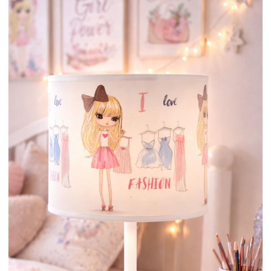 Bērnu galda lampa GIRLS VIBES 1xE27/60W/230V diam. 18 cm Es mīlu modi