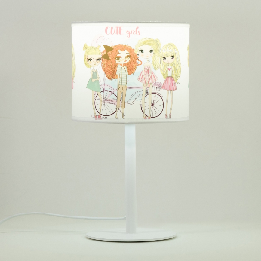Bērnu galda lampa GIRLS VIBES 1xE27/60W/230V Ø 18 cm meitenēm