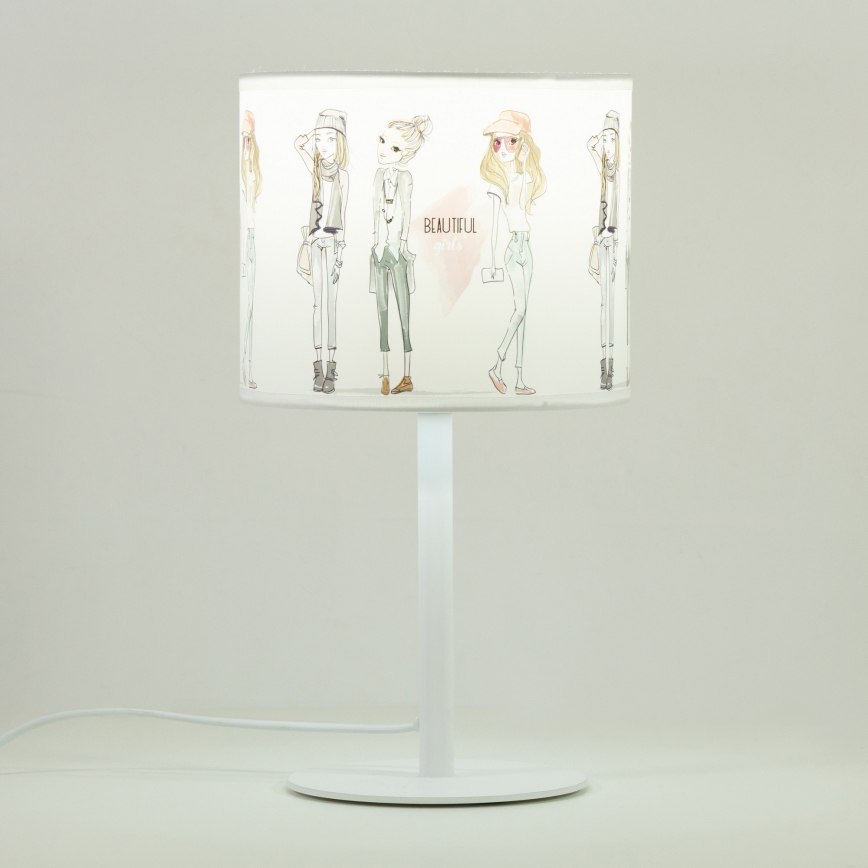 Bērnu galda lampa GIRLS VIBES 1xE27/60W/230V Ø 18 cm meitenēm