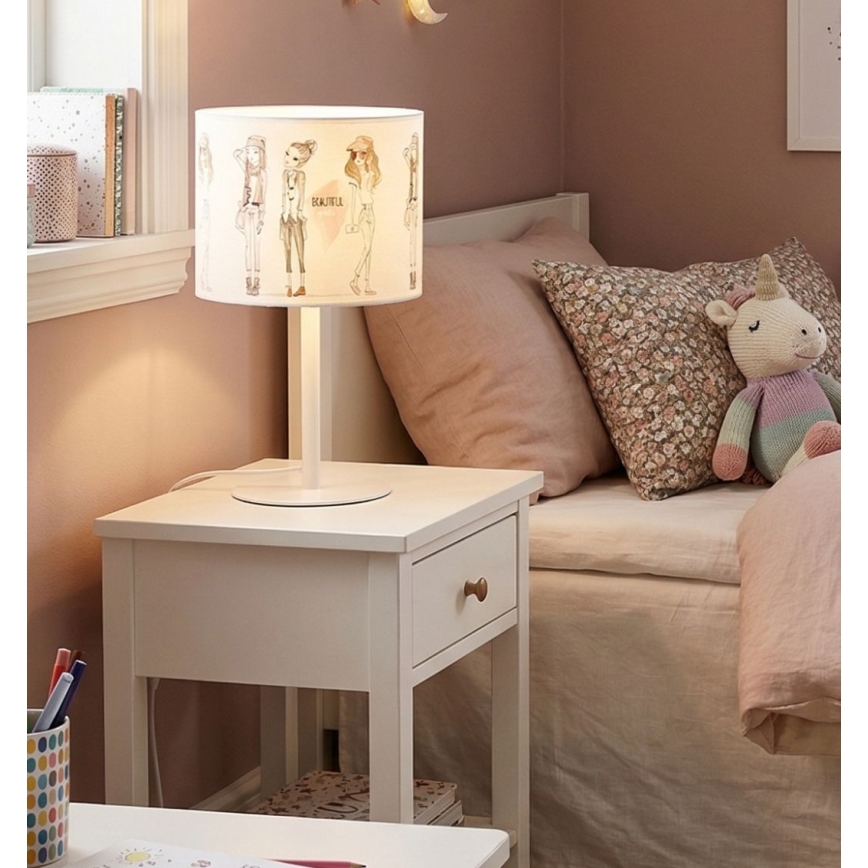 Bērnu galda lampa GIRLS VIBES 1xE27/60W/230V Ø 18 cm meitenēm