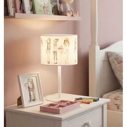 Bērnu galda lampa GIRLS VIBES 1xE27/60W/230V Ø 18 cm meitenēm