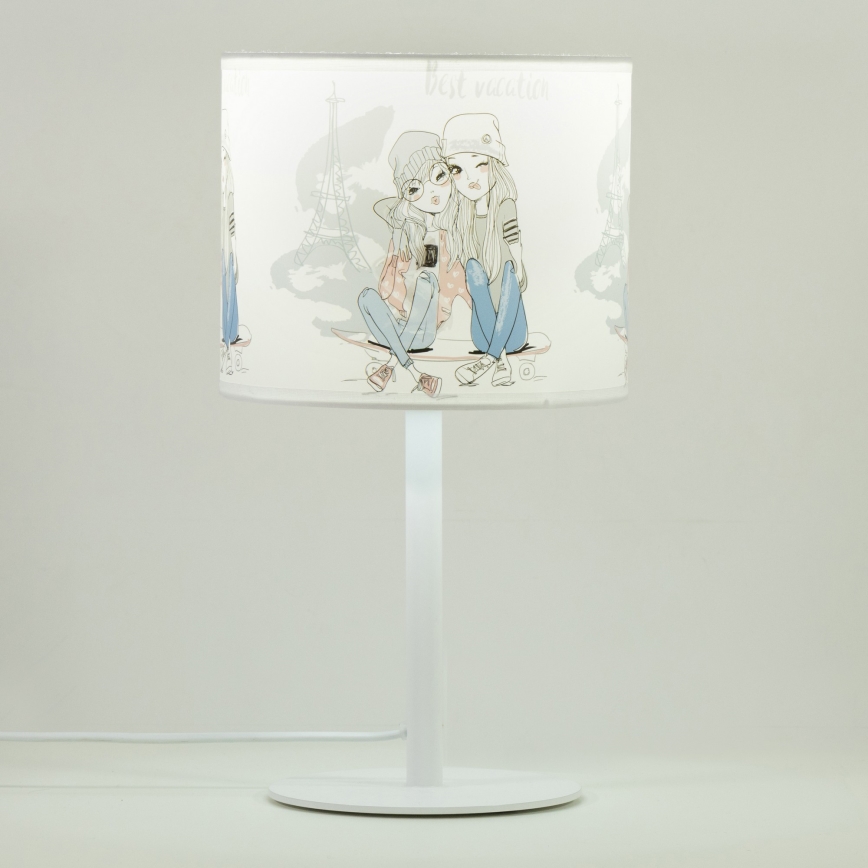 Bērnu galda lampa GIRLS VIBES 1xE27/60W/230V Ø 18 cm Paris