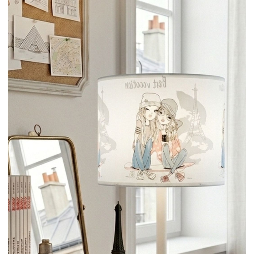 Bērnu galda lampa GIRLS VIBES 1xE27/60W/230V Ø 18 cm Paris