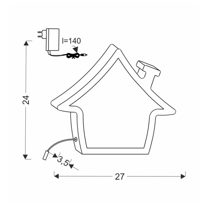 Bērnu galda lampa HOUSE LED/10W/230V rozā