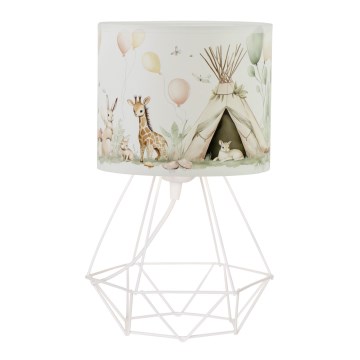 Bērnu galda lampa KIDS ROOM 1xE27/60W/230V Ø 18 cm ar dzīvnieciņiem