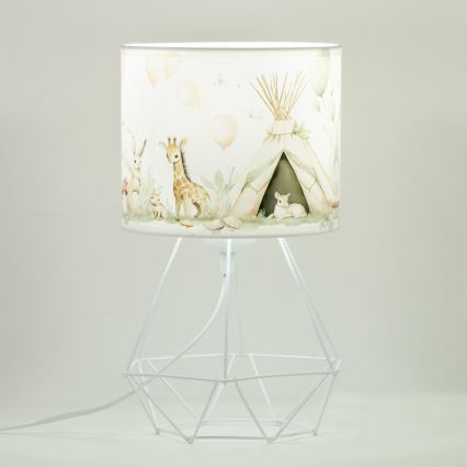 Bērnu galda lampa KIDS ROOM 1xE27/60W/230V Ø 18 cm ar dzīvnieciņiem