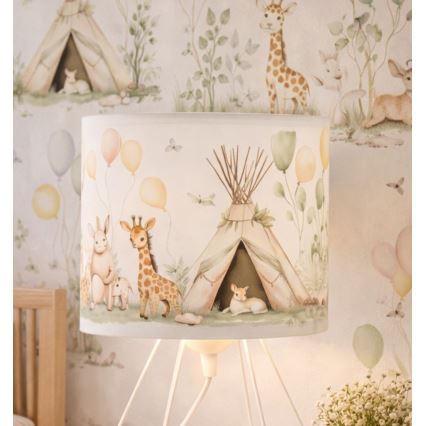 Bērnu galda lampa KIDS ROOM 1xE27/60W/230V Ø 18 cm ar dzīvnieciņiem