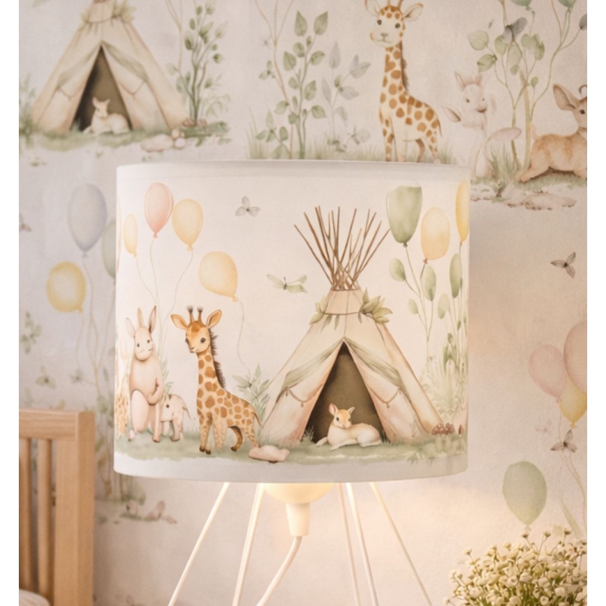 Bērnu galda lampa KIDS ROOM 1xE27/60W/230V Ø 18 cm ar dzīvnieciņiem