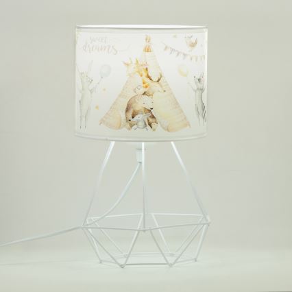 Bērnu galda lampa KIDS ROOM 1xE27/60W/230V Ø 18 cm ar dzīvnieku motīviem