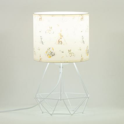 Bērnu galda lampa KIDS ROOM 1xE27/60W/230V Ø 18 cm ar dzīvnieku motīviem