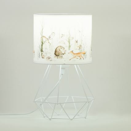Bērnu galda lampa KIDS ROOM 1xE27/60W/230V, Ø 18 cm, ar dzīvnieku motīviem