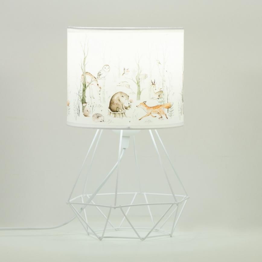 Bērnu galda lampa KIDS ROOM 1xE27/60W/230V, Ø 18 cm, ar dzīvnieku motīviem