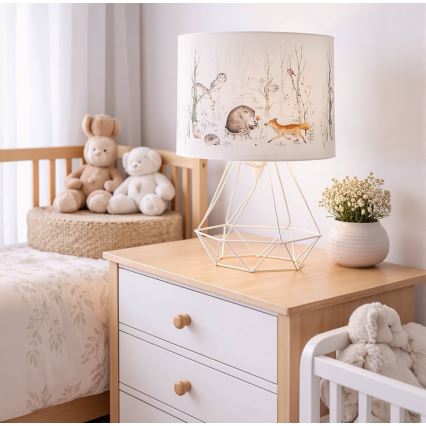 Bērnu galda lampa KIDS ROOM 1xE27/60W/230V, Ø 18 cm, ar dzīvnieku motīviem