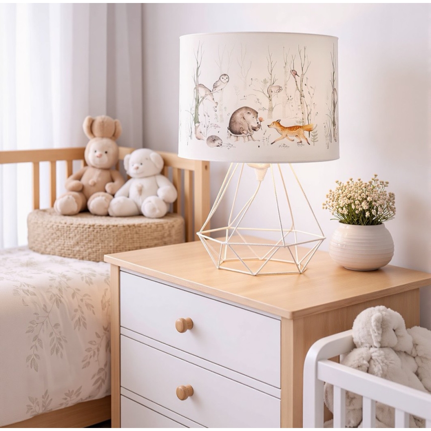 Bērnu galda lampa KIDS ROOM 1xE27/60W/230V, Ø 18 cm, ar dzīvnieku motīviem