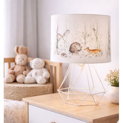 Bērnu galda lampa KIDS ROOM 1xE27/60W/230V, Ø 18 cm, ar dzīvnieku motīviem