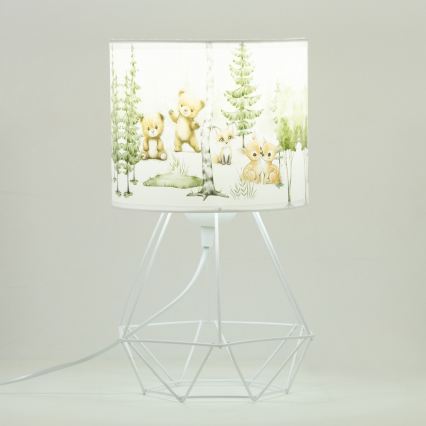 Bērnu galda lampa KIDS ROOM 1xE27/60W/230V Ø 18 cm ar dzīvnieku motīviem