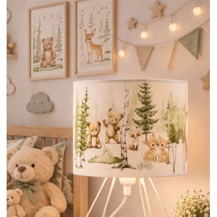 Bērnu galda lampa KIDS ROOM 1xE27/60W/230V Ø 18 cm ar dzīvnieku motīviem