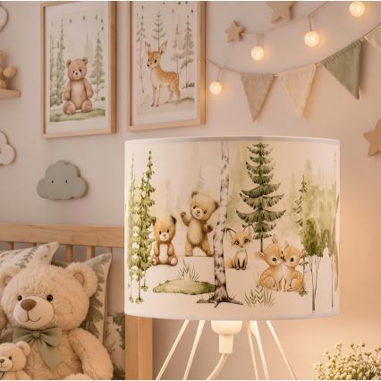 Bērnu galda lampa KIDS ROOM 1xE27/60W/230V Ø 18 cm ar dzīvnieku motīviem