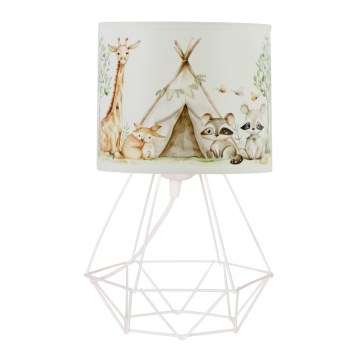 Bērnu galda lampa KIDS ROOM 1xE27/60W/230V Ø 18 cm ar dzīvnieku motīvu