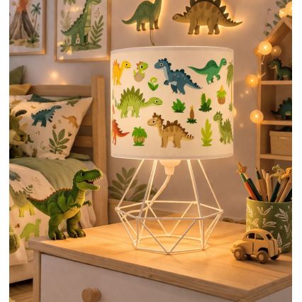 Bērnu galda lampa KIDS ROOM 1xE27/60W/230V Ø 18 cm dinozaurs