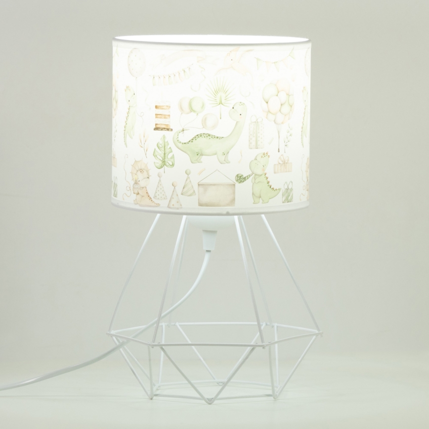 Bērnu galda lampa KIDS ROOM 1xE27/60W/230V Ø 18 cm dinozaurs