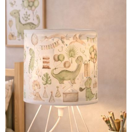 Bērnu galda lampa KIDS ROOM 1xE27/60W/230V Ø 18 cm dinozaurs
