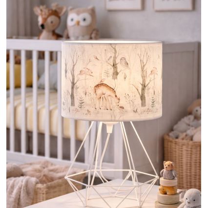 Bērnu galda lampa KIDS ROOM 1xE27/60W/230V Ø 18 cm dzīvnieciņi