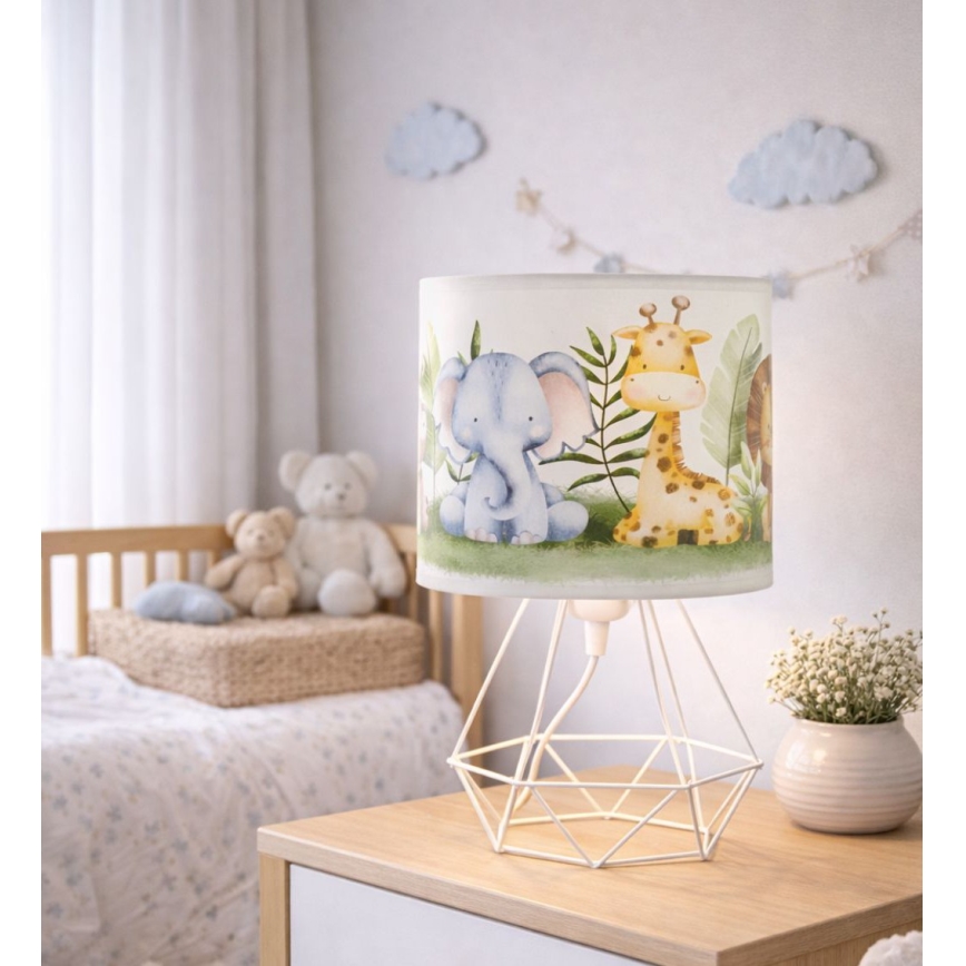 Bērnu galda lampa KIDS ROOM 1xE27/60W/230V Ø 18 cm džungļi