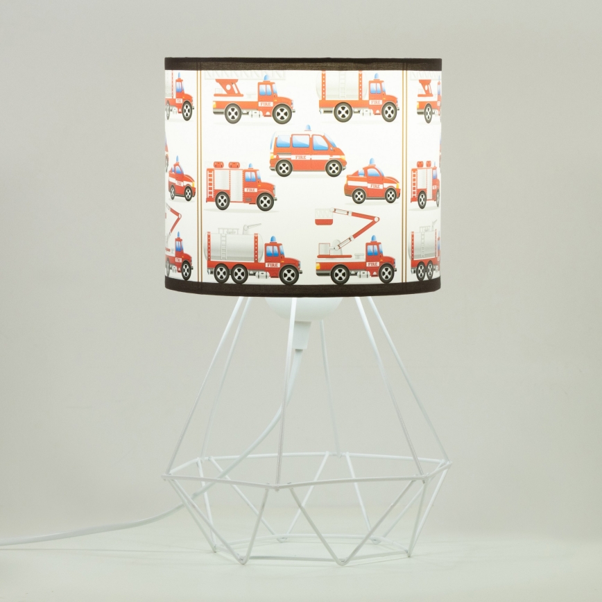 Bērnu galda lampa KIDS ROOM 1xE27/60W/230V Ø 18 cm ugunsdzēsēji