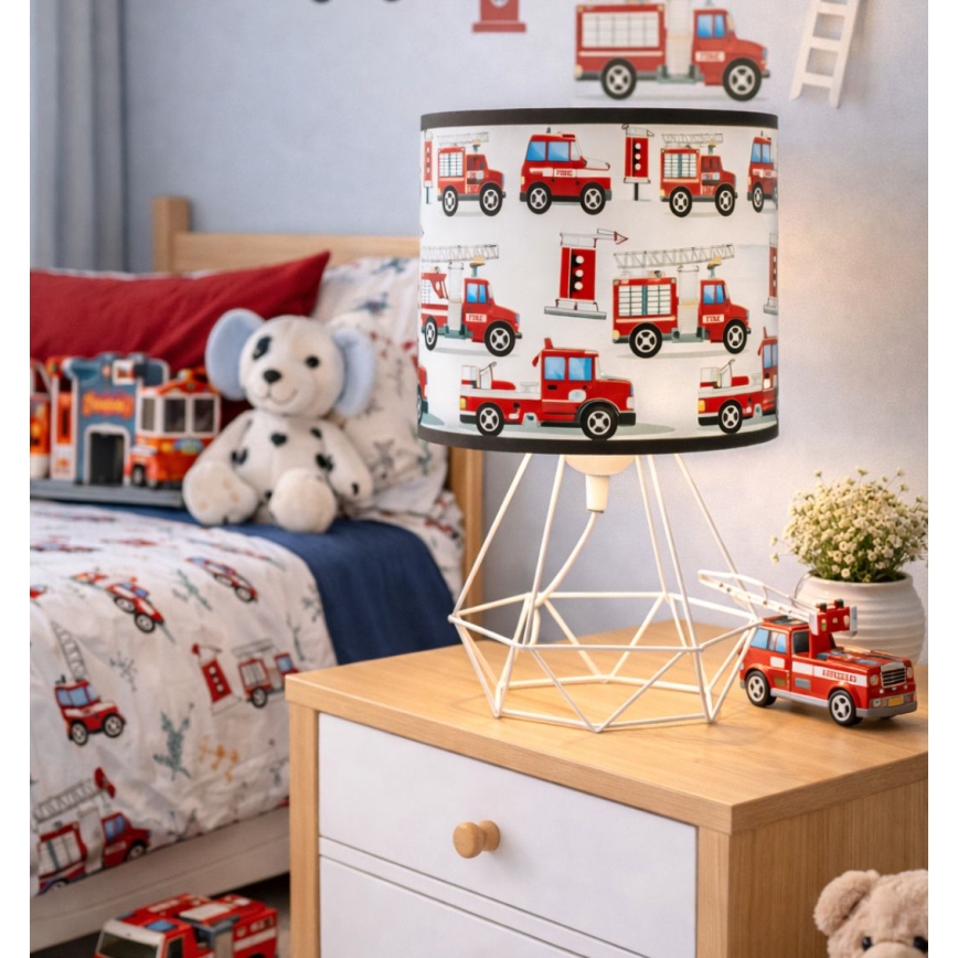Bērnu galda lampa KIDS ROOM 1xE27/60W/230V Ø 18 cm ugunsdzēsēji