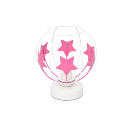 Bērnu galda lampa STARS 1xE27/15W/230V rozā/balta