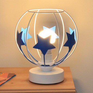 Bērnu galda lampa STARS 1xE27/15W/230V zila/balta