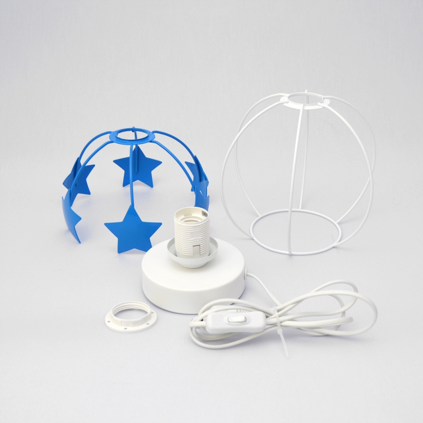 Bērnu galda lampa STARS 1xE27/15W/230V zila/balta
