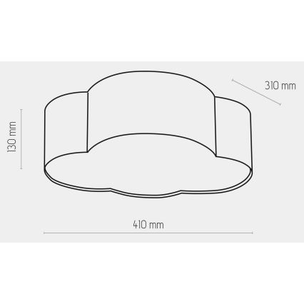 Bērnu griestu gaismeklis CLOUD MINI 2xE27/15W/230V pelēks