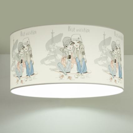 Bērnu griestu gaismeklis GIRLS VIBES 1xE27/60W/230V Ø 40 cm Paris