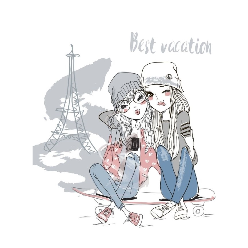 Bērnu griestu gaismeklis GIRLS VIBES 1xE27/60W/230V Ø 40 cm Paris