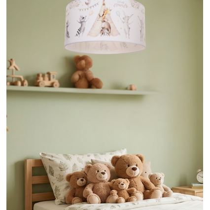 Bērnu griestu gaismeklis KIDS ROOM 1xE27/60W/230V Ø 40 cm, ar dzīvnieku motīvu