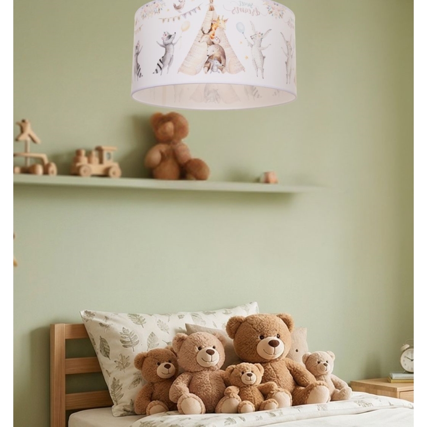 Bērnu griestu gaismeklis KIDS ROOM 1xE27/60W/230V Ø 40 cm, ar dzīvnieku motīvu