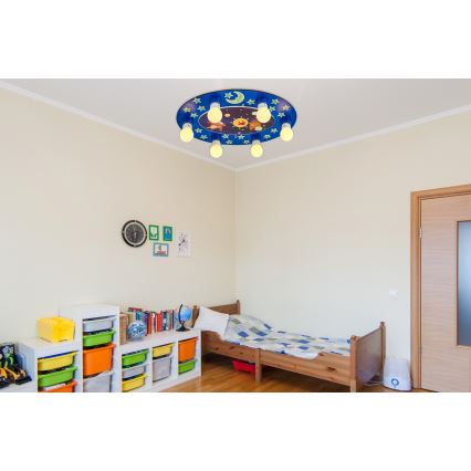 Bērnu griestu gaismeklis LUCCA 6xE27/24W/230V zils