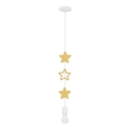 Bērnu griestu lampa ar trosi STARS 1xE27/20W/230V dzeltena/balta