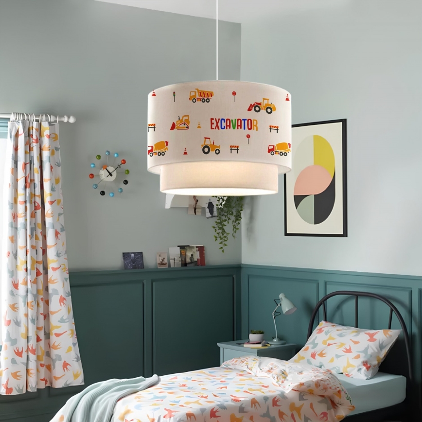 Bērnu griestu lampa CANDY 1xE27/40W/230V balta/oranža