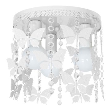 Bērnu griestu lampa ELZA butterflies 3xE27/60W/230V balts