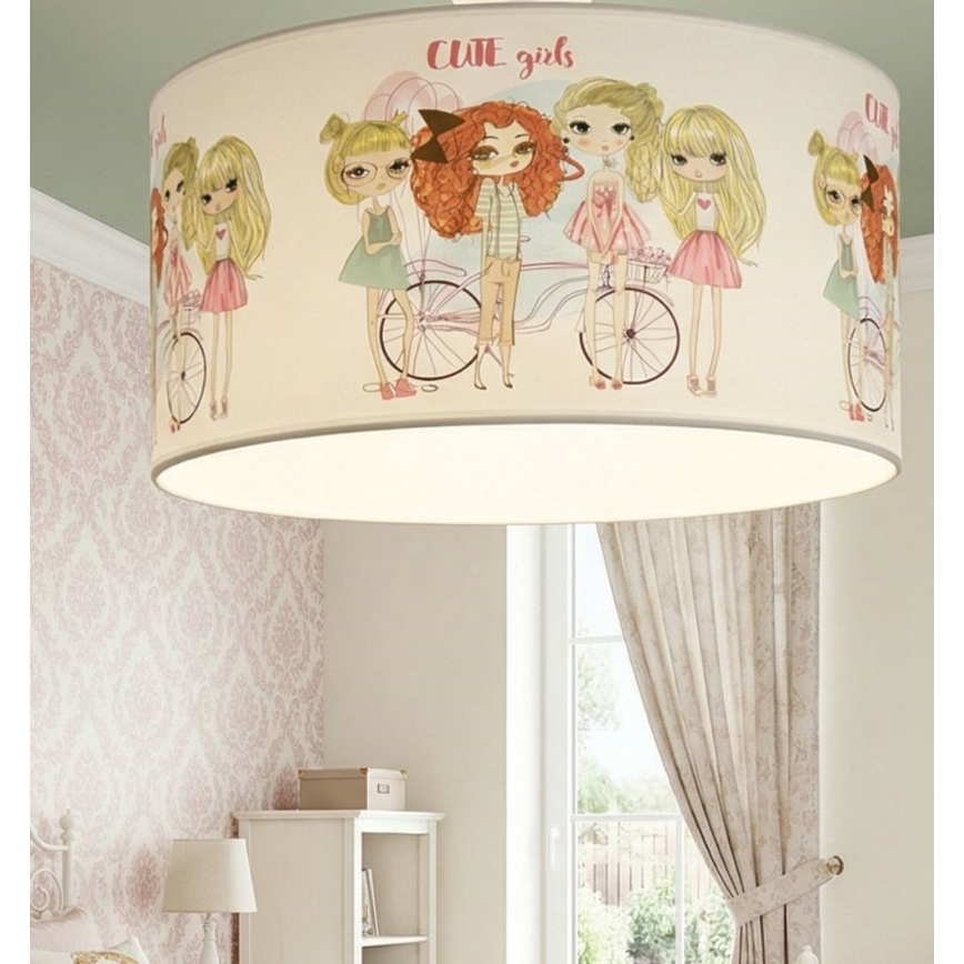 Bērnu griestu lampa GIRLS VIBES 1xE27/60W/230V Ø 40 cm, meitenēm