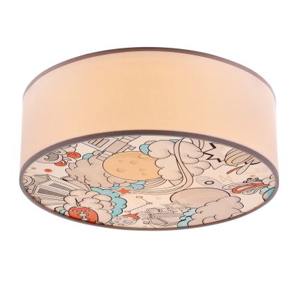 Bērnu griestu lampa KIDDY 2xE27/40W/230V balta/bēša