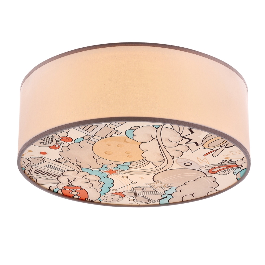 Bērnu griestu lampa KIDDY 2xE27/40W/230V balta/bēša